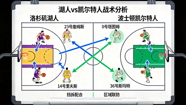 NBA湖人凯尔特人比赛战术板分析