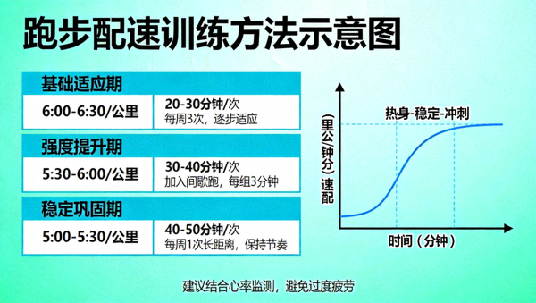 跑步配速训练方法示意图