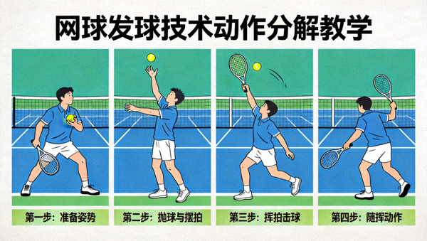 网球发球技术动作分解教学图